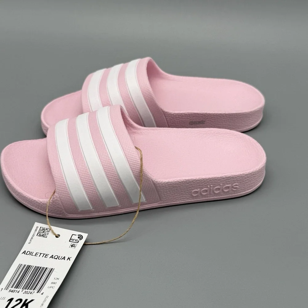 Adidas Adilette Aqua‎ K Almost Pink Color Sandals Toddler Size 12K FY8072 NEW